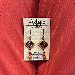 Adajio Geometric Orange Earrings